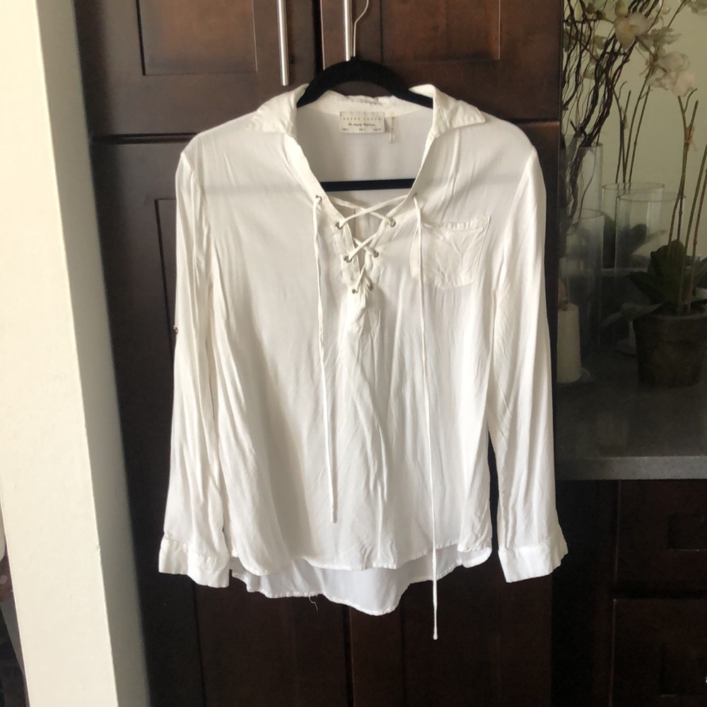 Beautiful lace up blouse